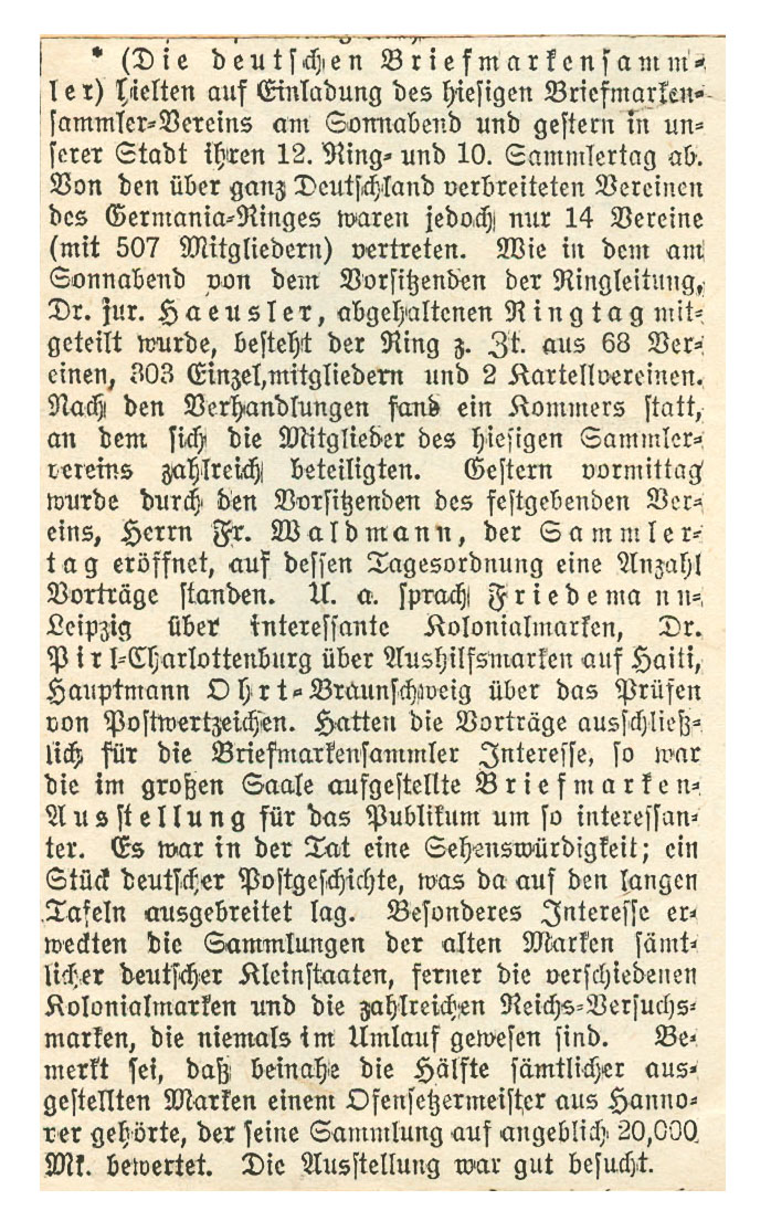1906 Sammlertag