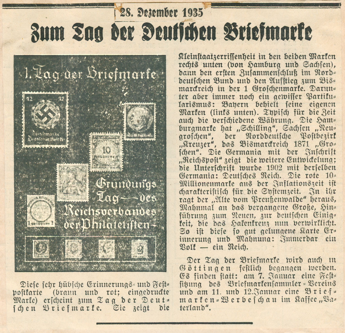 1935 Tag der Deutschen Briefmarke