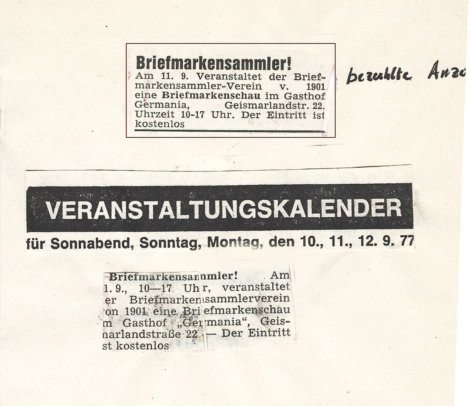 1977-Anzeigen