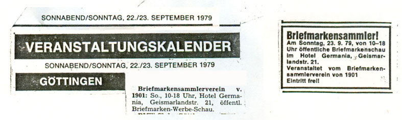 1979 Briefmarkenschau_Ankuendigung